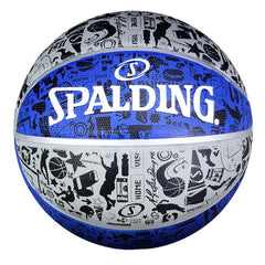 Spalding Basketball No. 7 Graffiti Outdoor Blue Ball 84-478Y