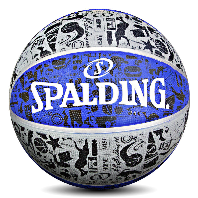 Spalding Basketball No. 7 Graffiti Outdoor Blue Ball 84-478Y