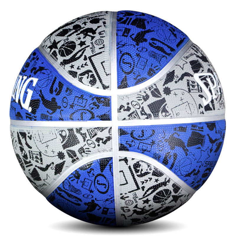 Spalding Basketball No. 7 Graffiti Outdoor Blue Ball 84-478Y