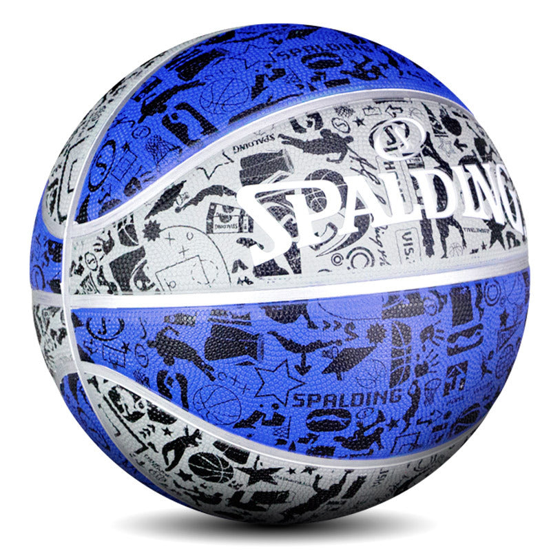 Spalding Basketball No. 7 Graffiti Outdoor Blue Ball 84-478Y