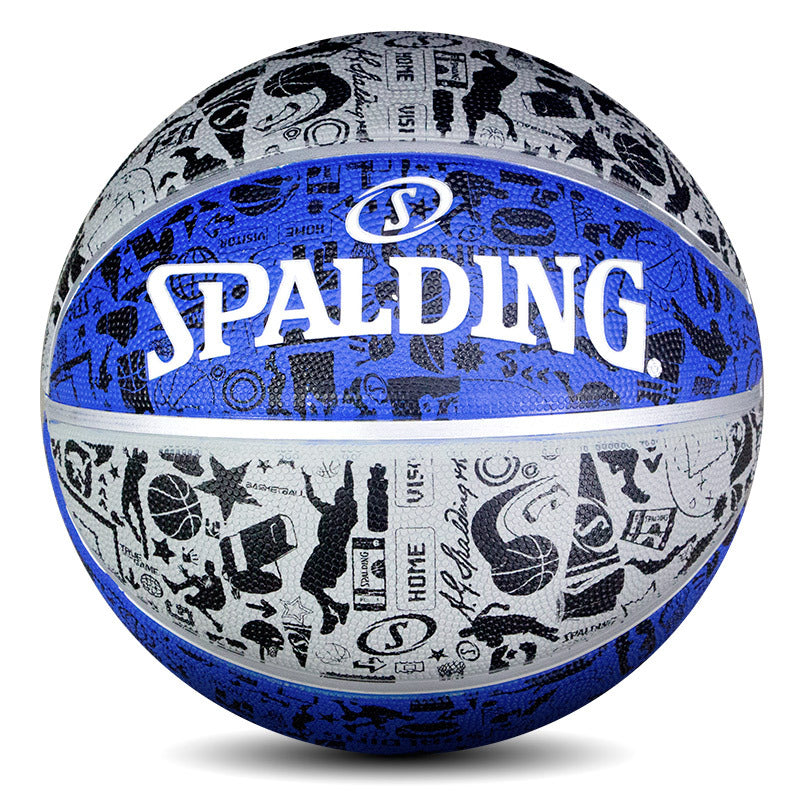 Spalding Basketball No. 7 Graffiti Outdoor Blue Ball 84-478Y