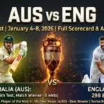 Australian men's cricket team vs England cricket team match scorecard