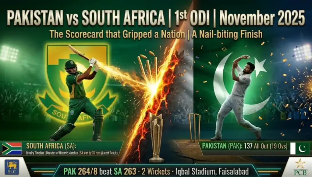 South Africa national cricket team vs Pakistan national cricket team match scorecard