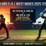 West Indies cricket team vs New Zealand national cricket team match scorecard