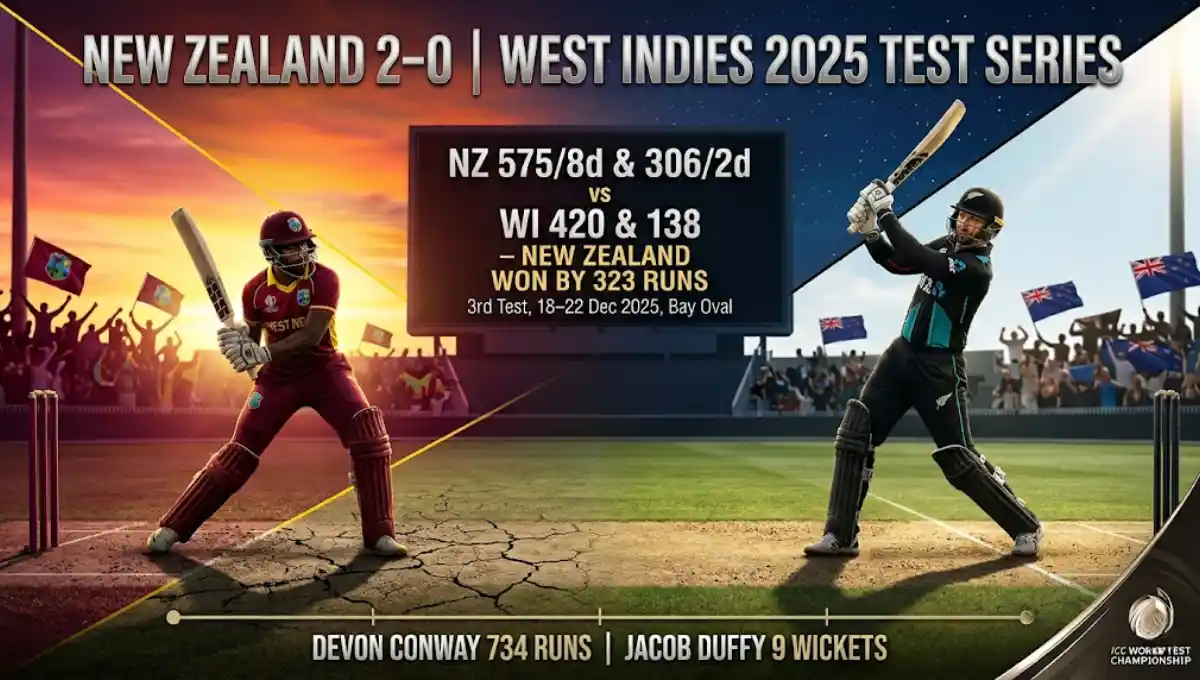 West Indies cricket team vs New Zealand national cricket team match scorecard