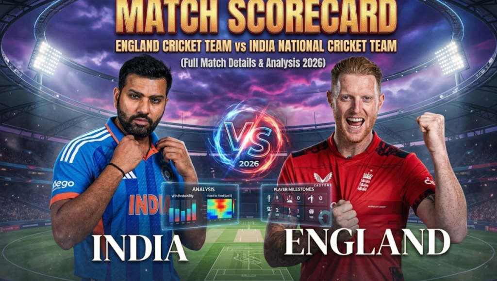england cricket team vs india national cricket team match scorecard