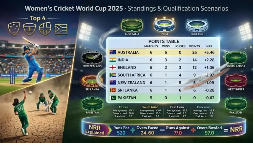 women's cricket World Cup standings