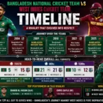 bangladesh national cricket team vs west indies cricket team timeline