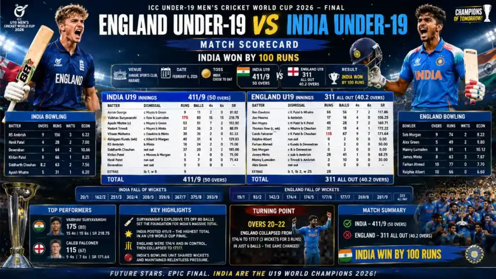 england under-19 cricket team vs india national under-19 cricket team match scorecard