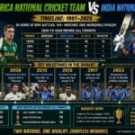 south africa national cricket team vs india national cricket team timeline