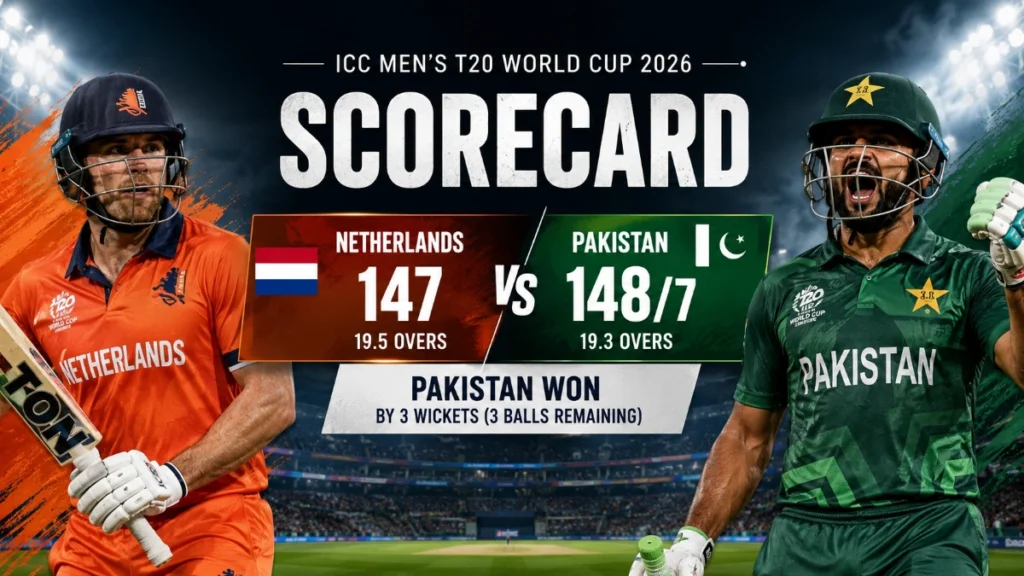 2026 Epic Netherlands vs Pakistan Scorecard Live