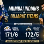 Mumbai Indians vs Gujarat Titans match scorecar