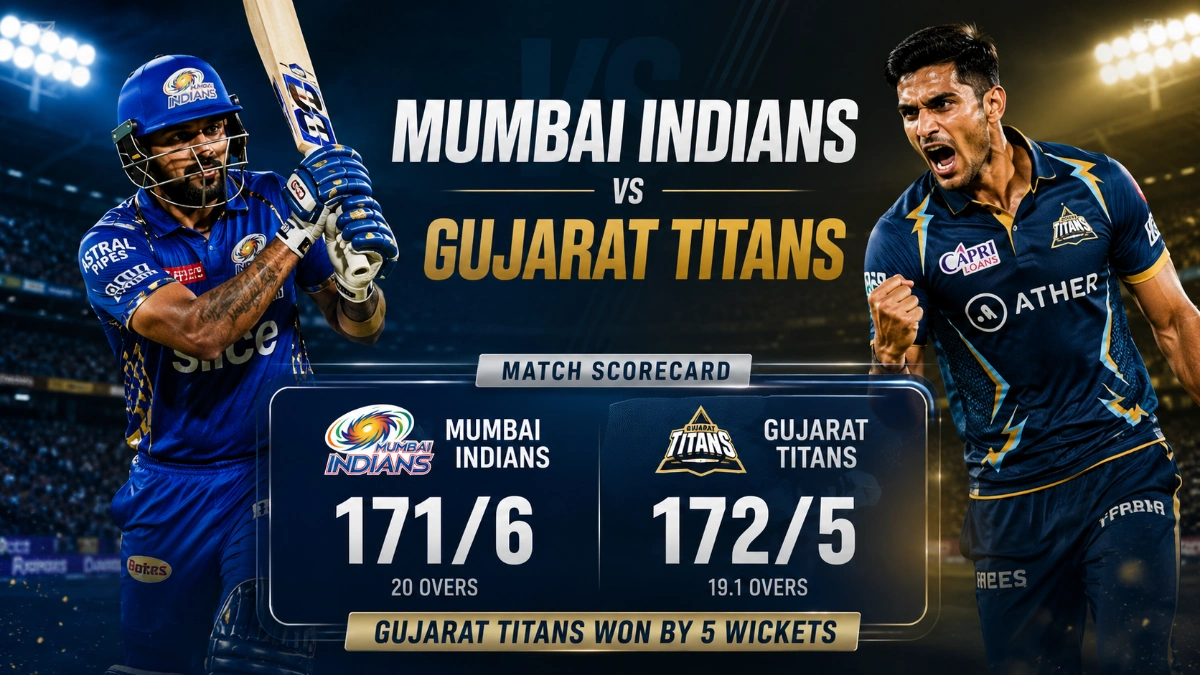 Mumbai Indians vs Gujarat Titans match scorecar