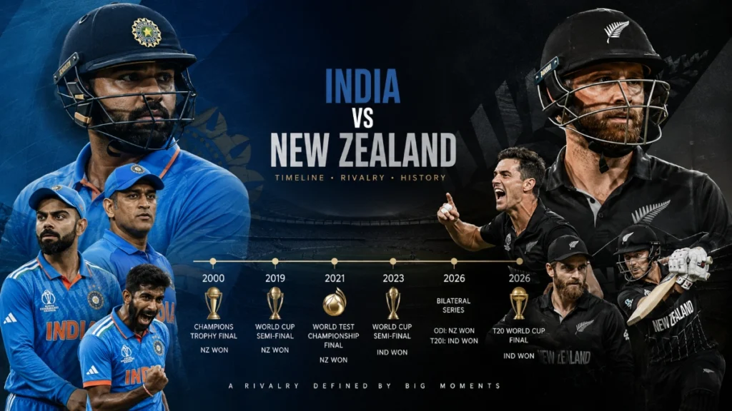 India vs New Zealand Timeline