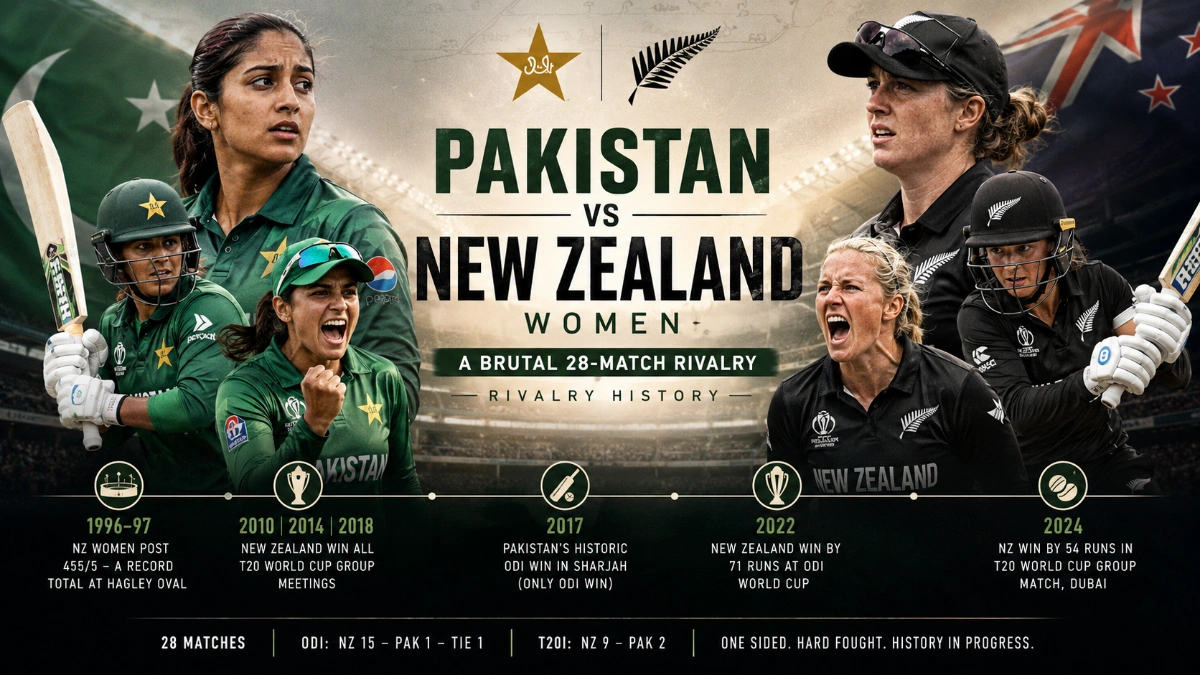 Pakistan Women's vs New Zealand Women's National Cricket Team Timeline
