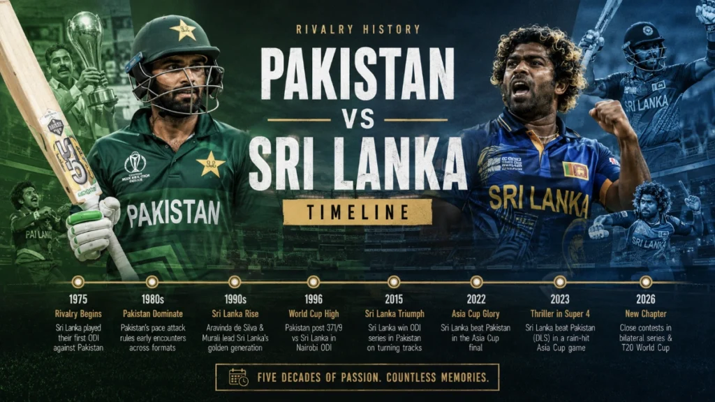 Pakistan vs Sri Lanka National Cricket Team Timeline