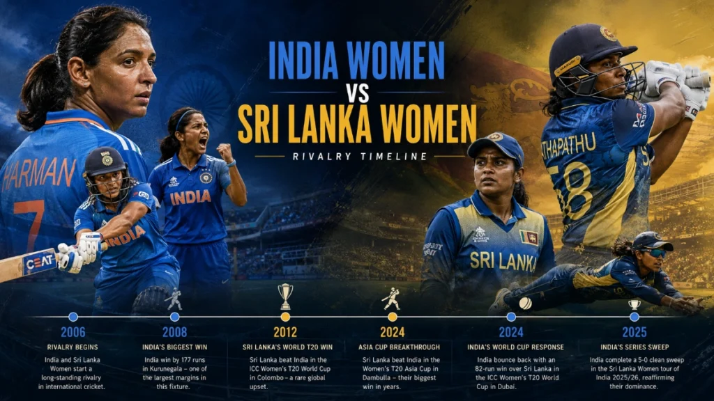 India Women's vs Sri Lanka Women's National Cricket Team Timeline