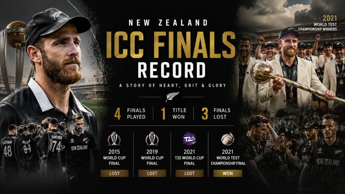 New Zealand National Cricket Team ICC Finals Record